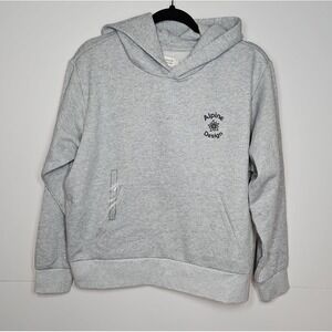 Alpine Design Womens Light Gray Cropped Pullover Terry Hoodie Size Large NWT